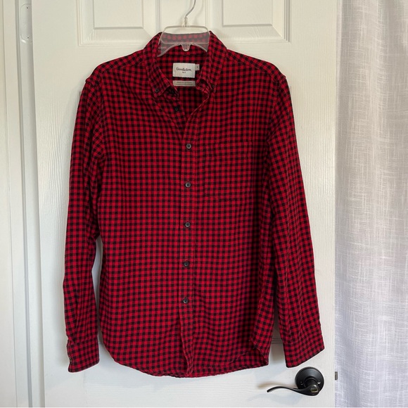 Goodfellow & Co Red and Black Plaid Men's M Shirt - Picture 10 of 12
